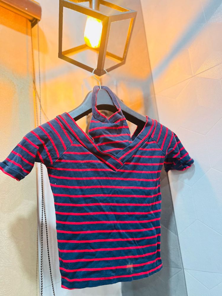Y2K Cut-Out Neckline Casual Tee
