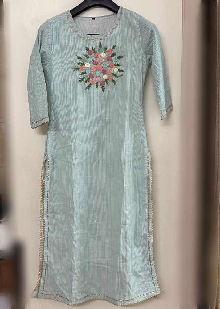 Embroidered Light Blue Kurta