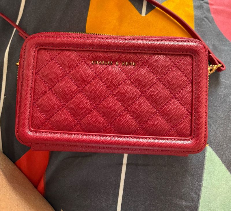 Quilted Boxy Long Wallet Red (unused)new  Original