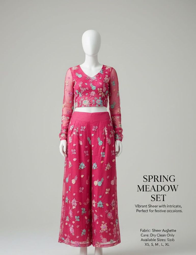 Elegant Pink Floral Co-ord Set