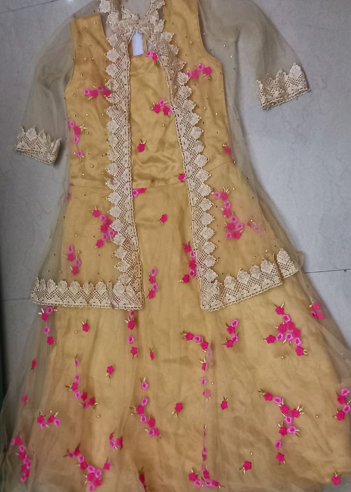 Beautiful Net Gown With Coaty