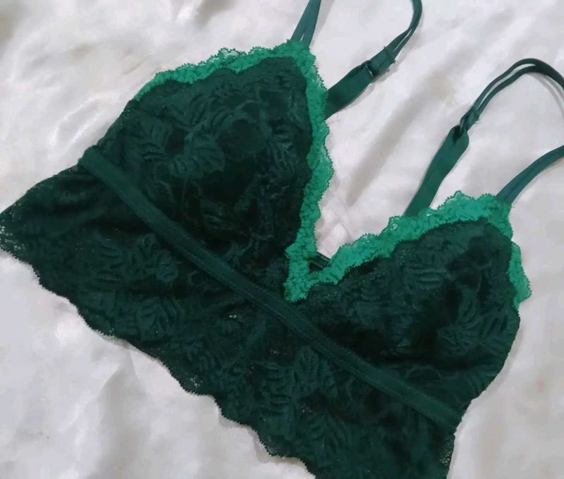 Lace Bra Green