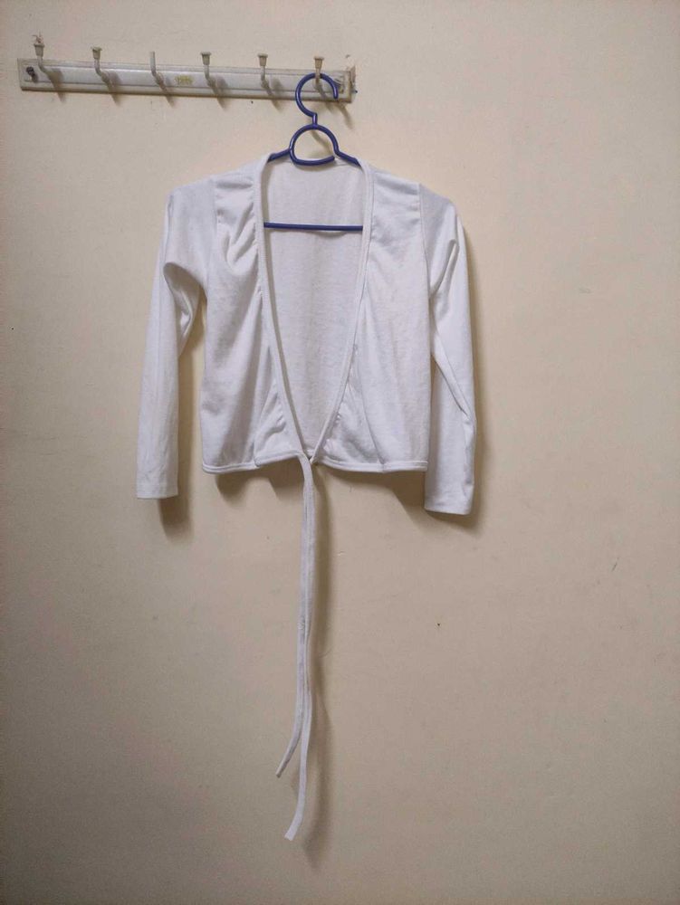 wrap cardigan . knot tie top.