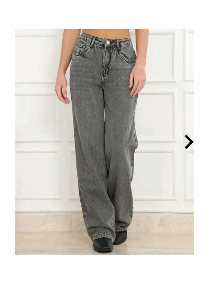 Grey Wide Leg Jeans