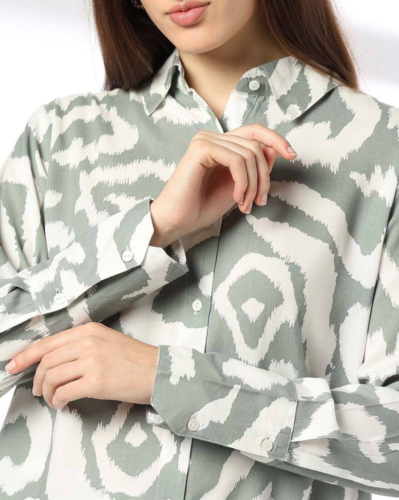Stylish Printed Button-Down Shirt