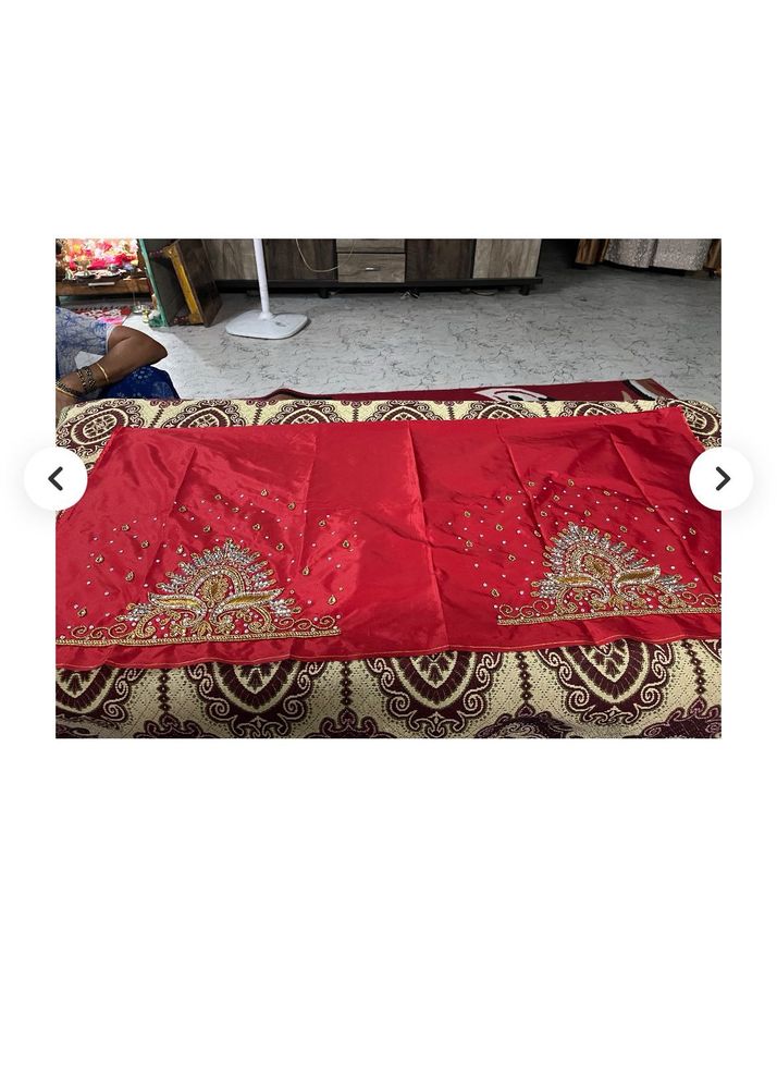 Red Embellished Lehenga Skirt
