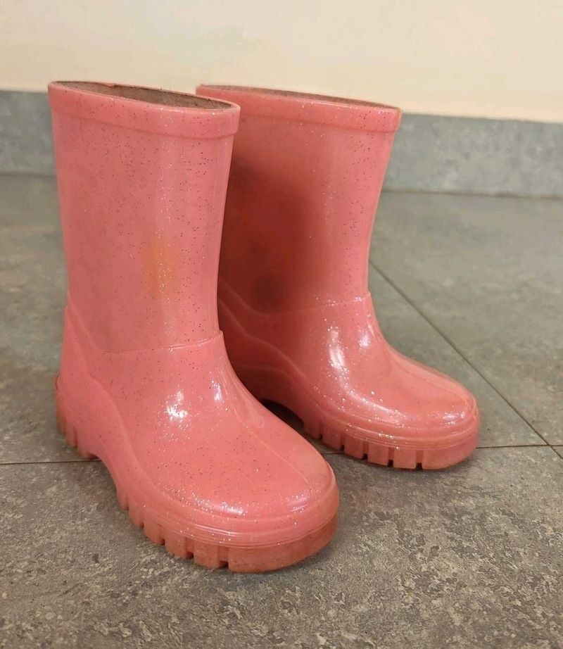 Sparkly Pink Rain Boots