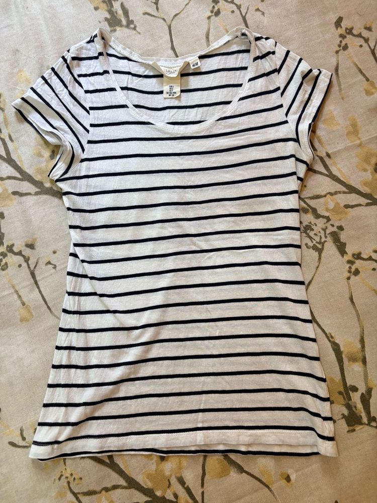 H&amp;M Classic Striped Short Sleeve Tee