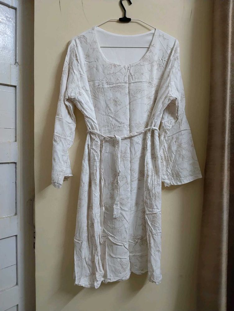 White Printed Kurta