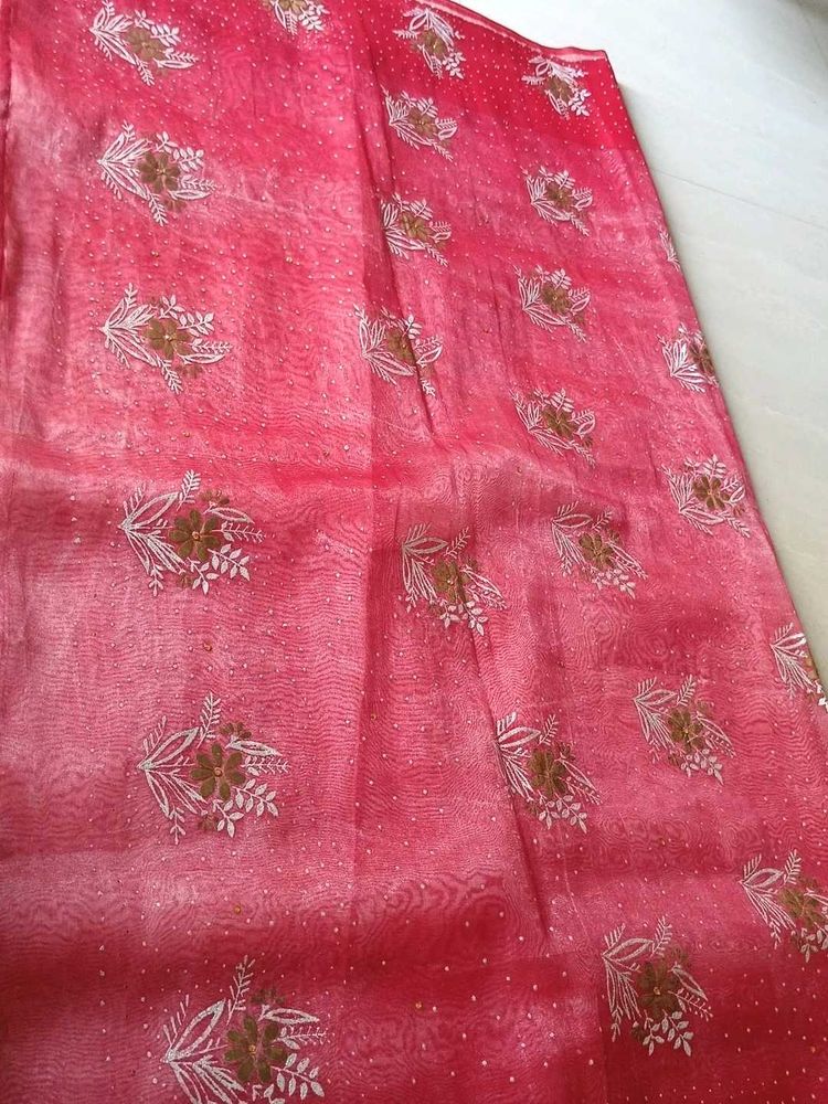 Beautiful Pink Floral Saree