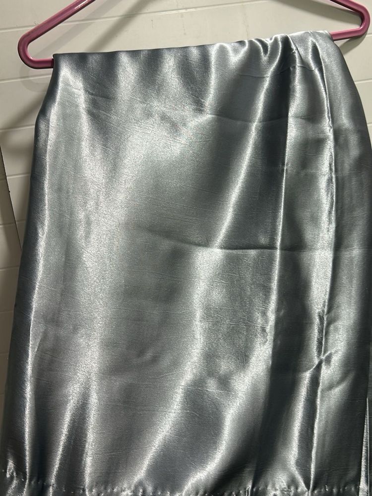 Elegant Silver Saree