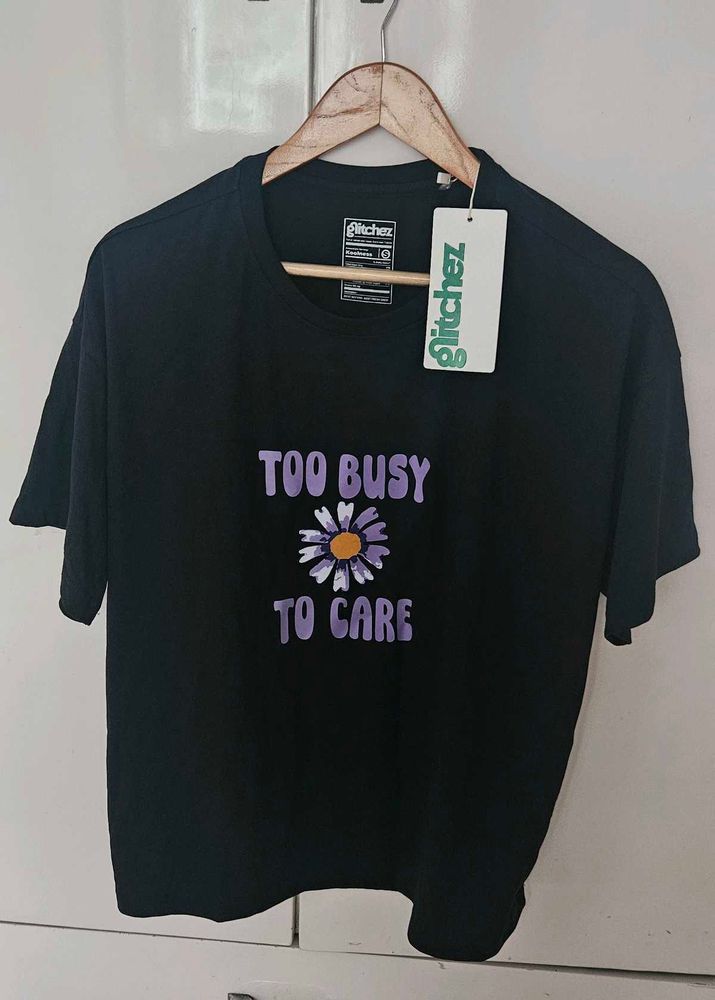 Glitchez Women Black Relaxed Tshirt