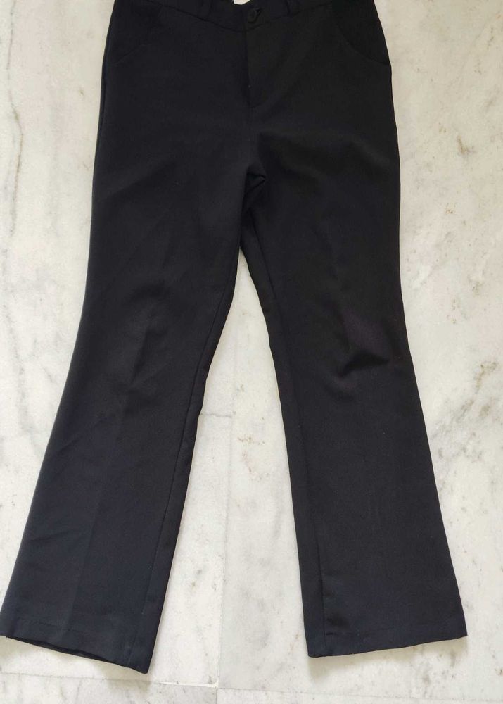 Classic Black Bootcut Trousers