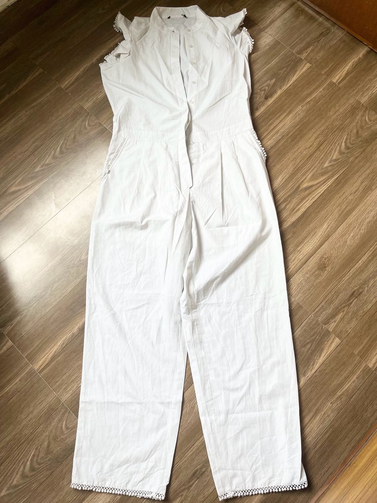 White Cotton Jumpsuit