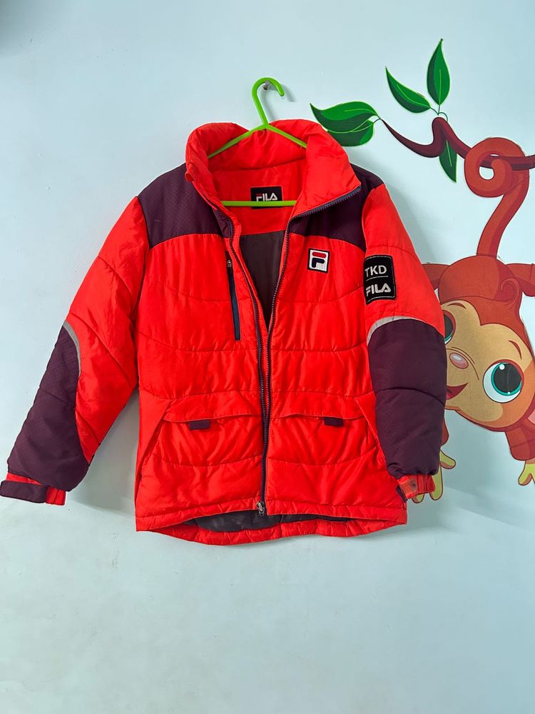 Boys Orange Fila Puffer Jacket