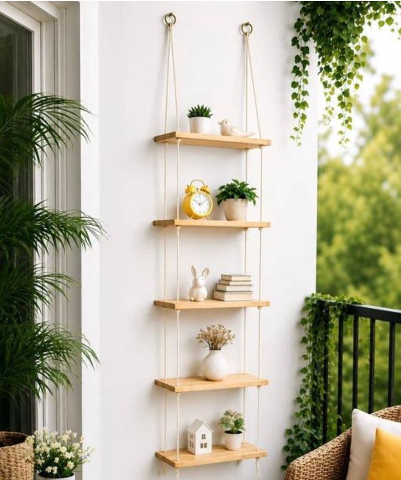 Boho Hanging Shelf Decor 🪵