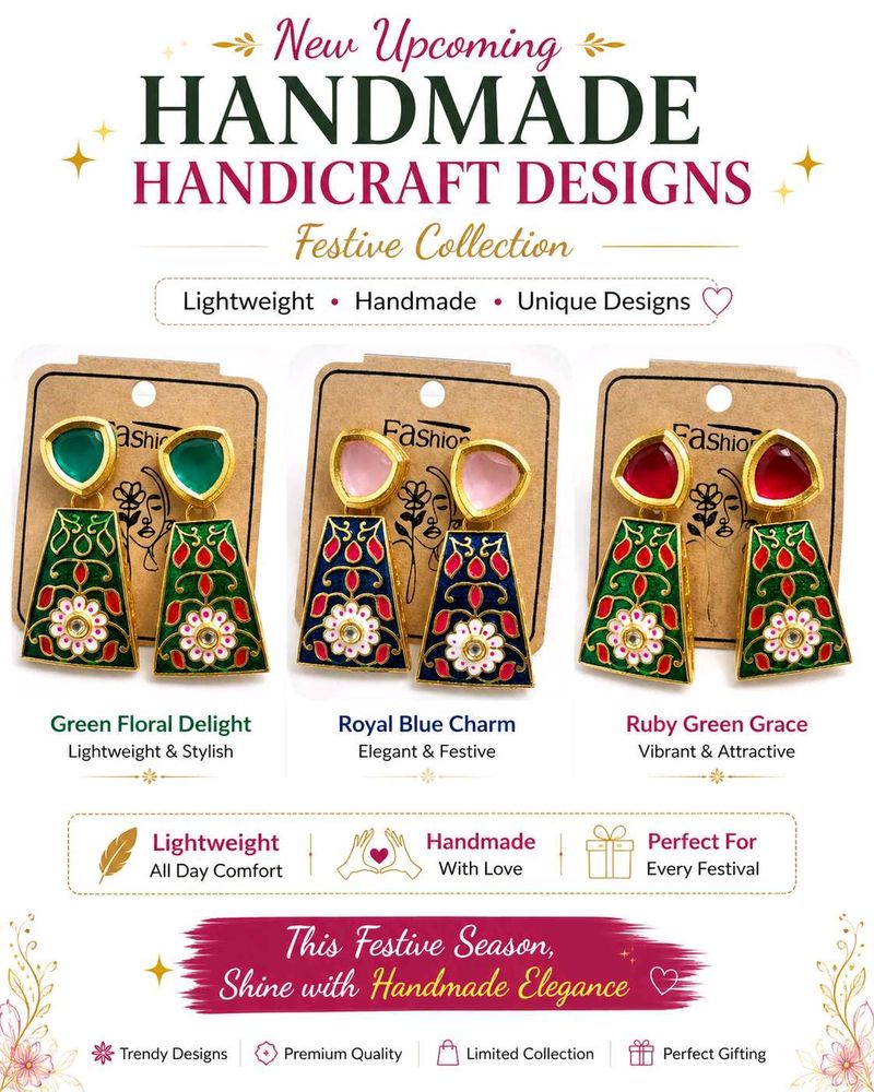 combo of 3 Handmade Festive Earrings