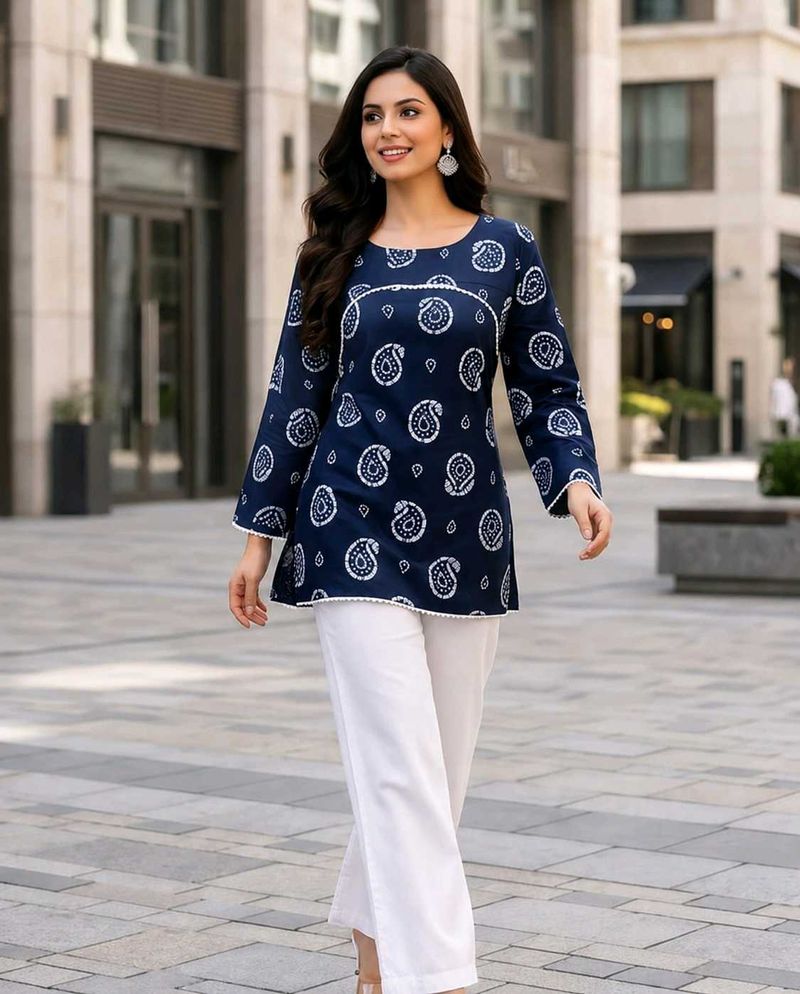cotton 2 in 1 kurti with back dori