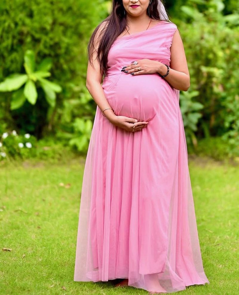 reduce for today Elegant Pink Maternity Gown