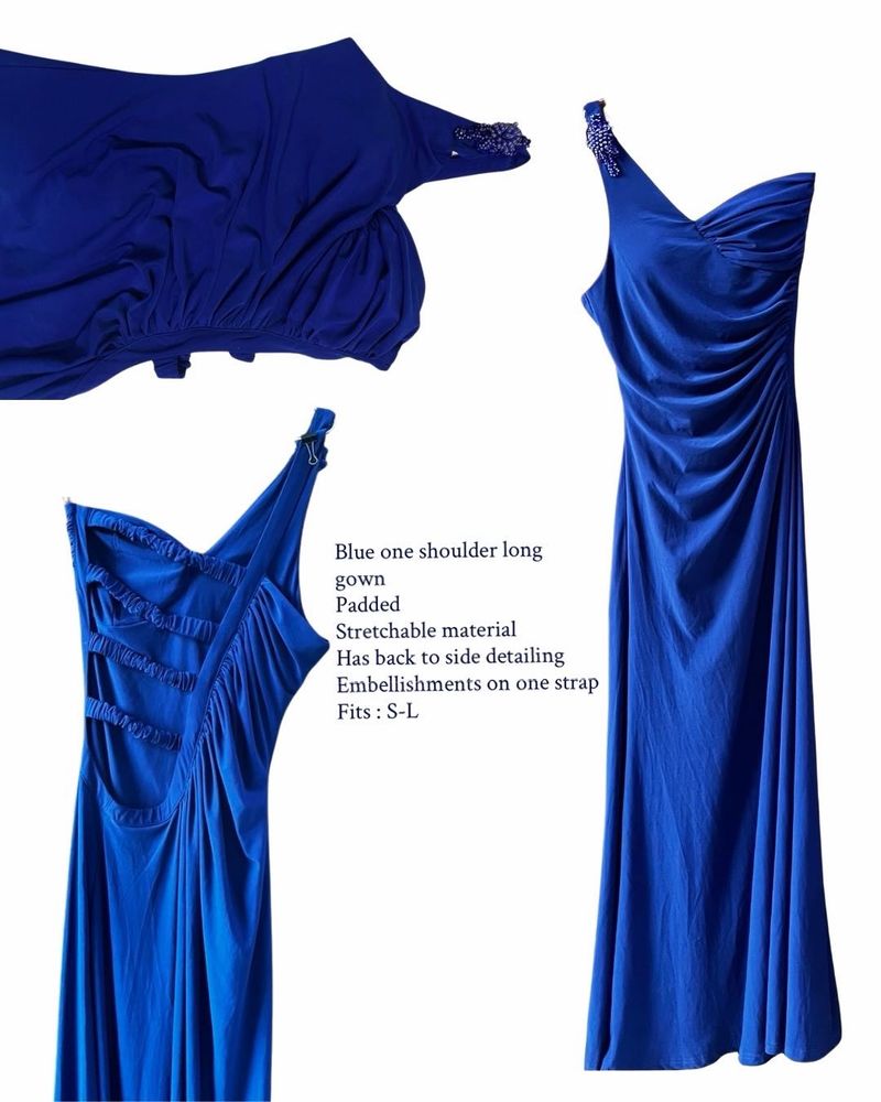 Elegant One Shoulder Royal Blue Gown