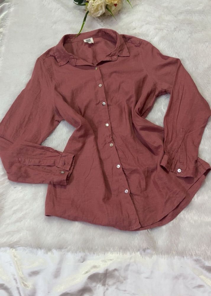 Women's Rose Pink Button-Up Shirt