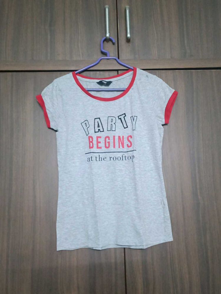 Women's Grey Graphic T-Shirt