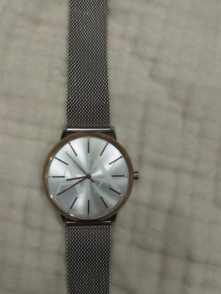 Minimalist Silver Mesh Strap Watch