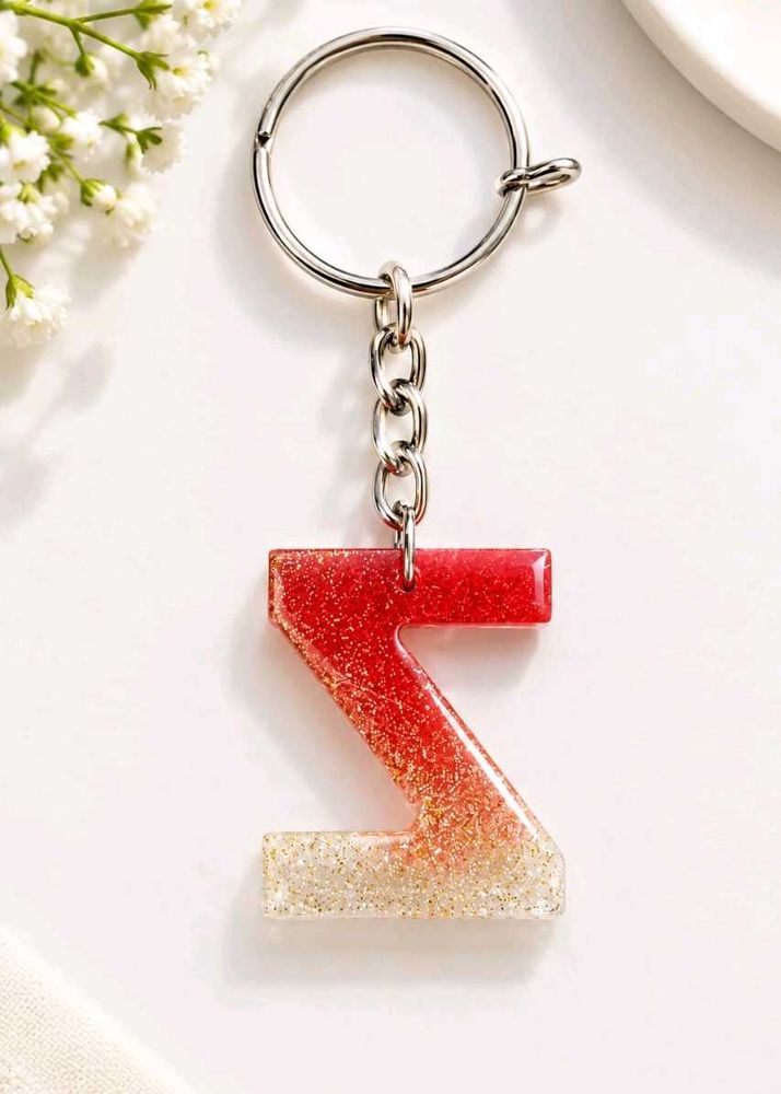 Glitter Letter Z Keychain