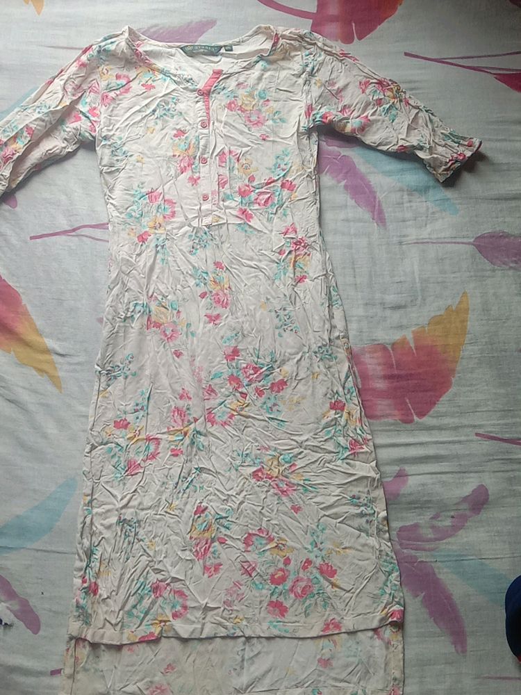 Floral Print Midi Kurta