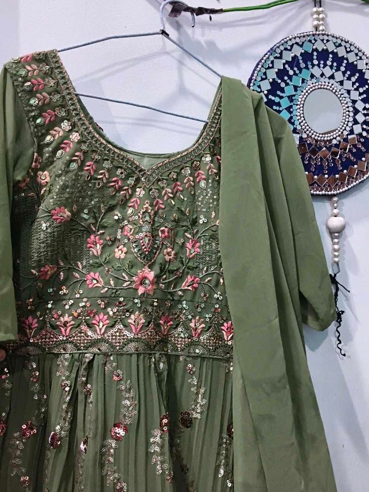 Embroidered Kurta Set with Dupatta