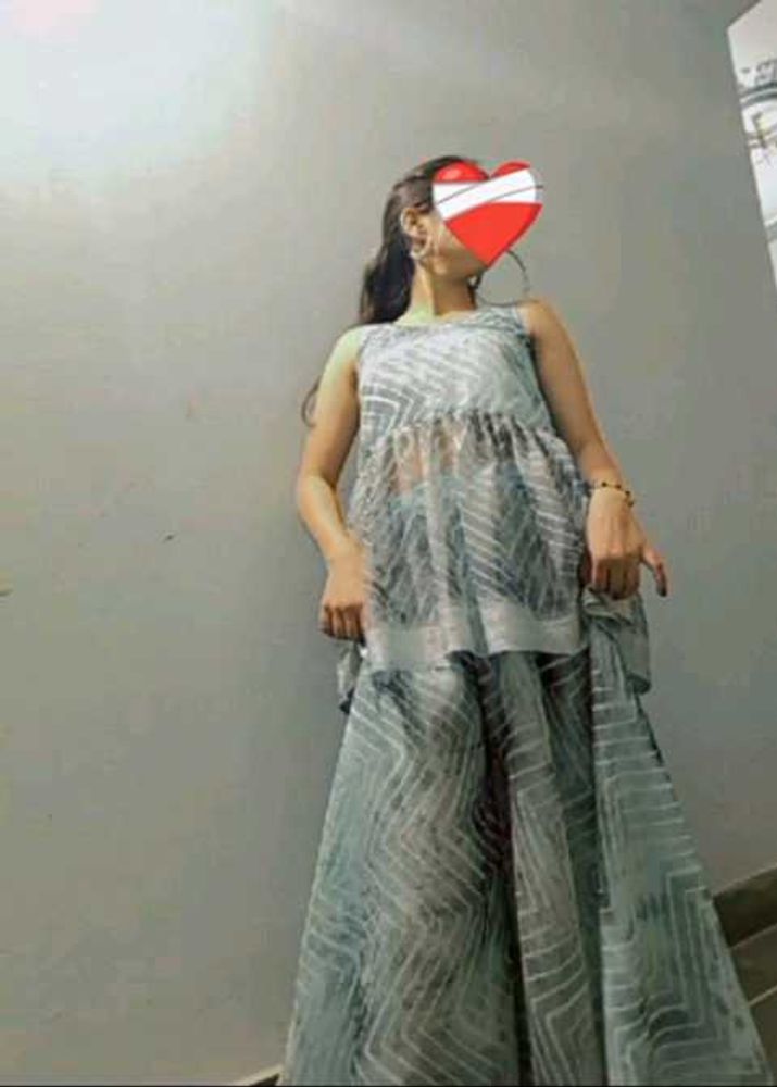 Grey Tie-Dye Saree