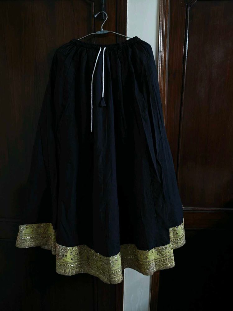 Elegant Black Ethnic Skirt