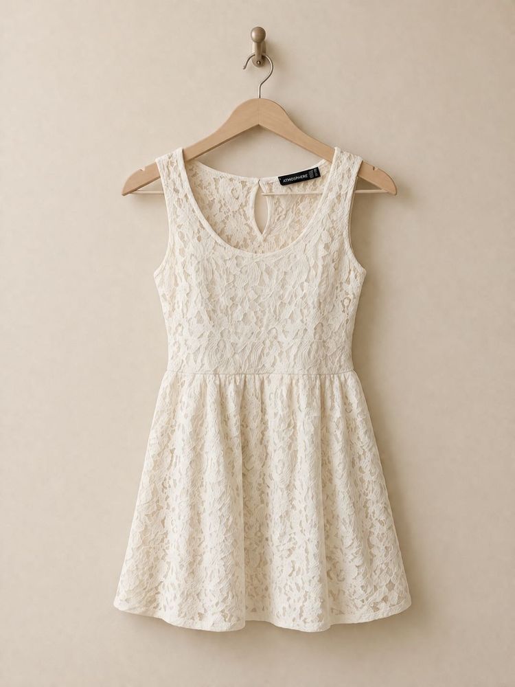 Off-white Lace Mini Dress