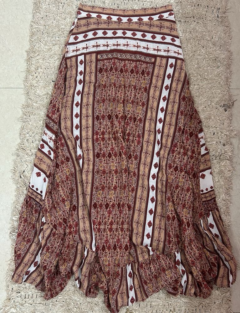 Pretty Print Long Summer Skirt
