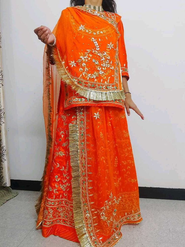 bridal rajputi poshak with one necklace