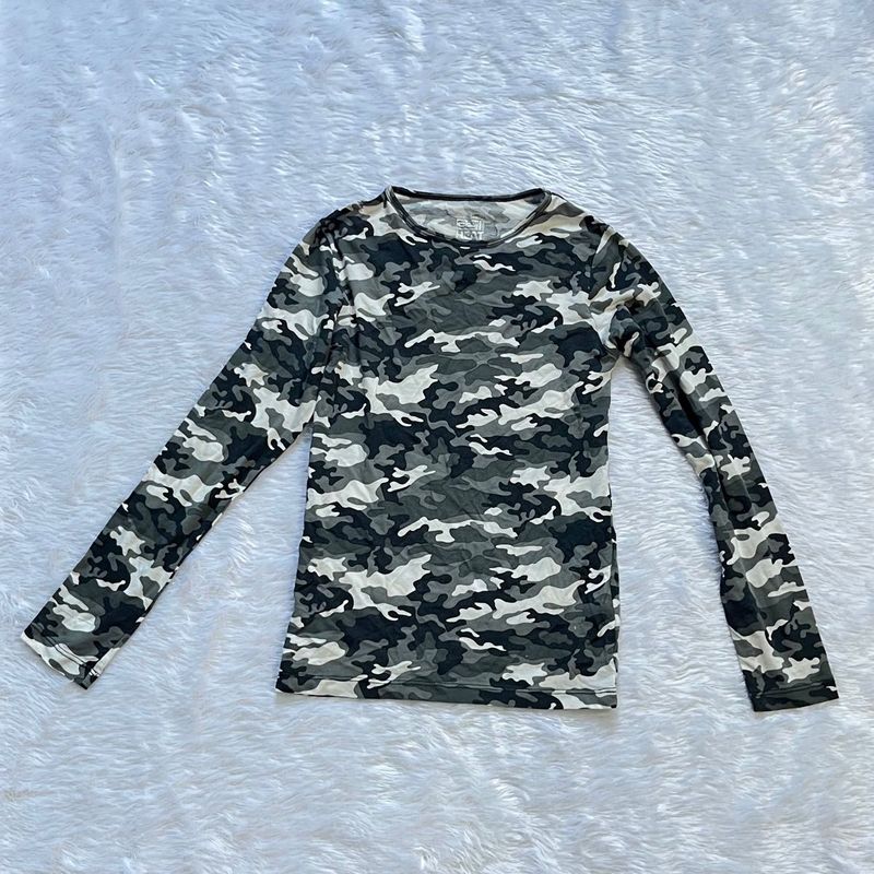 Camouflage Long Sleeve Top