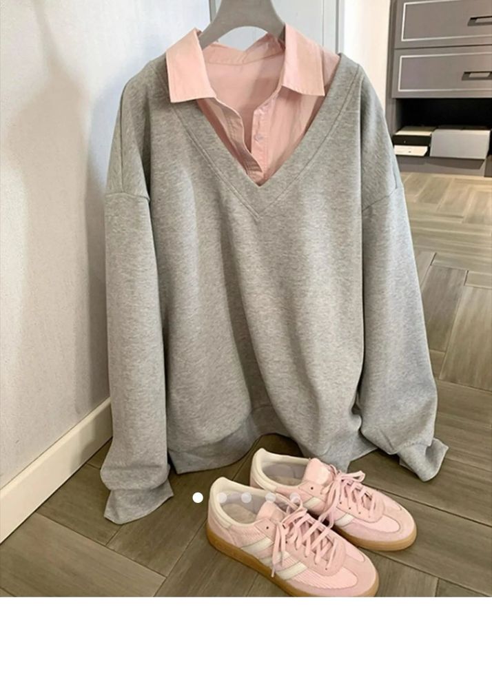 pink sweatshirt/cardigan