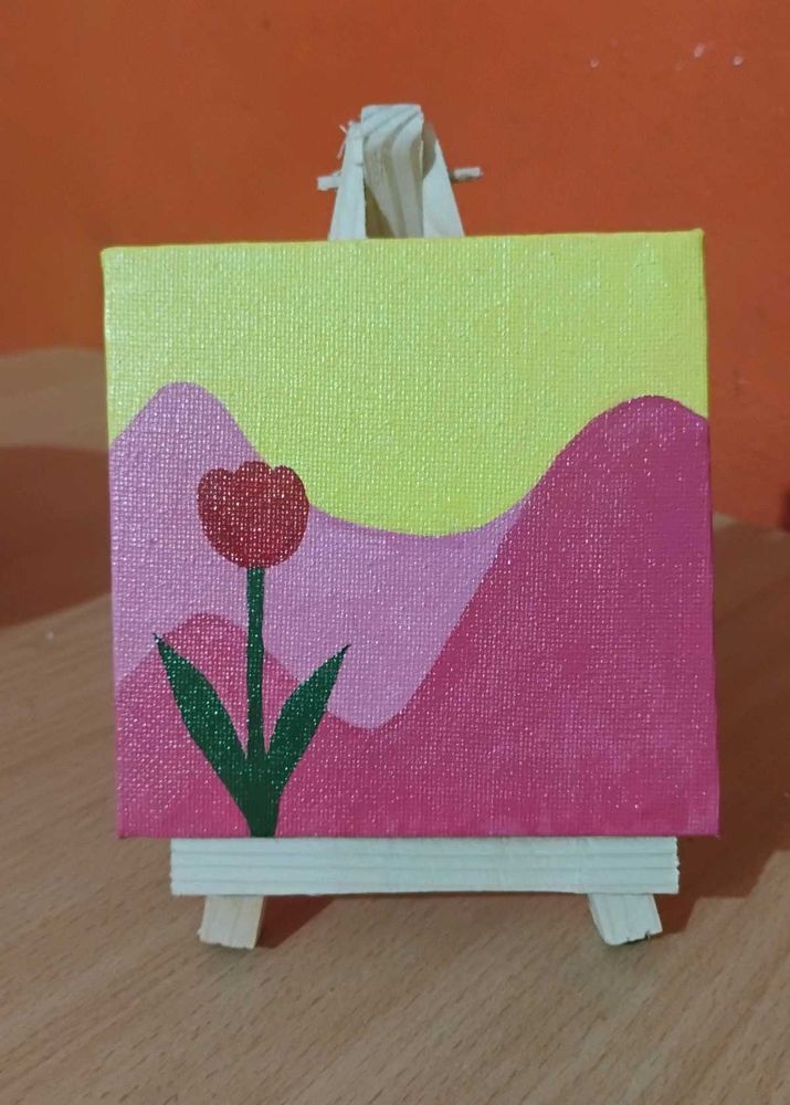 Mini Canvas Painting - Tulip Landscape