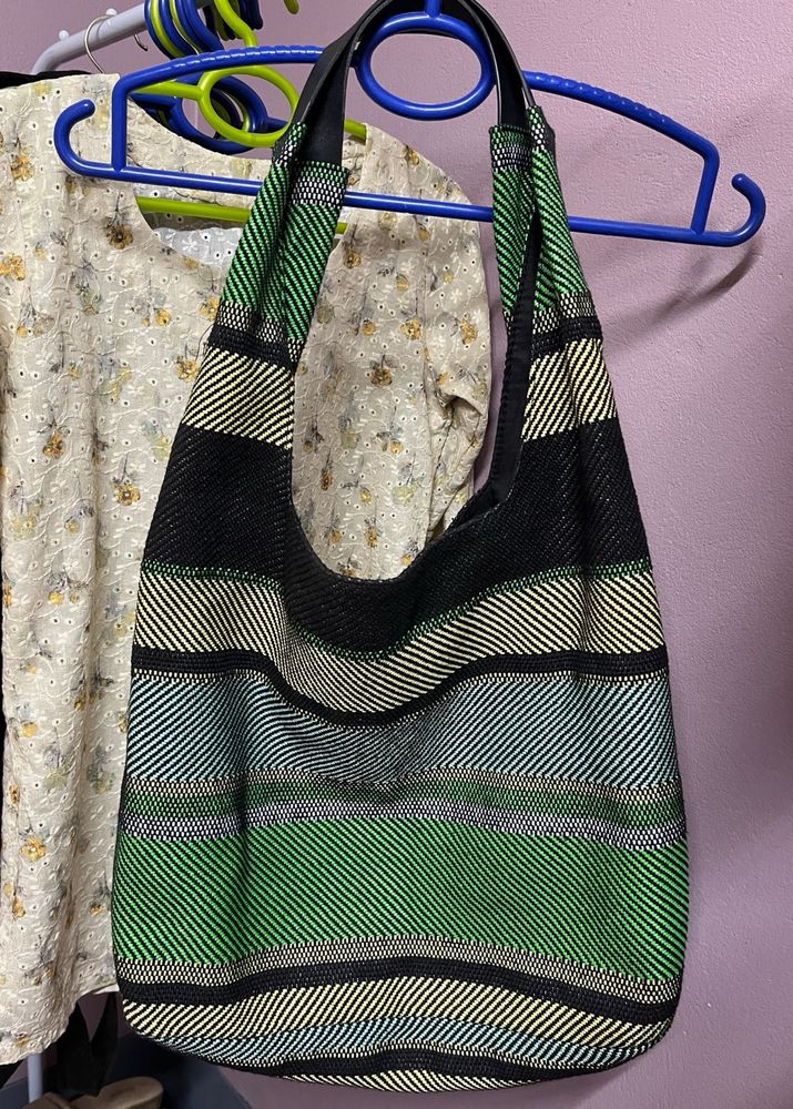 H&amp;M Striped Hobo Bag