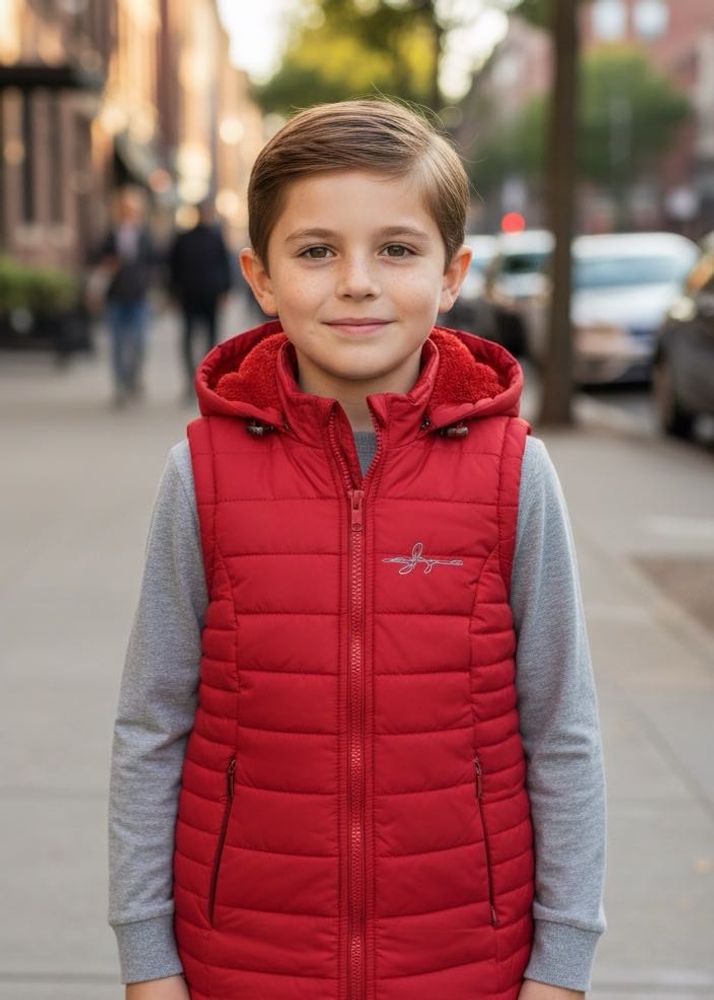 Red Sleeveless Puffer Vest