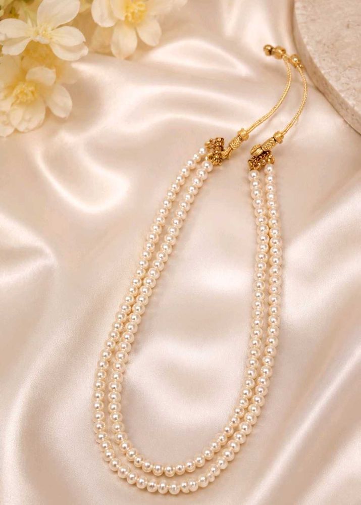 Elegant Double Strand Pearl Necklace