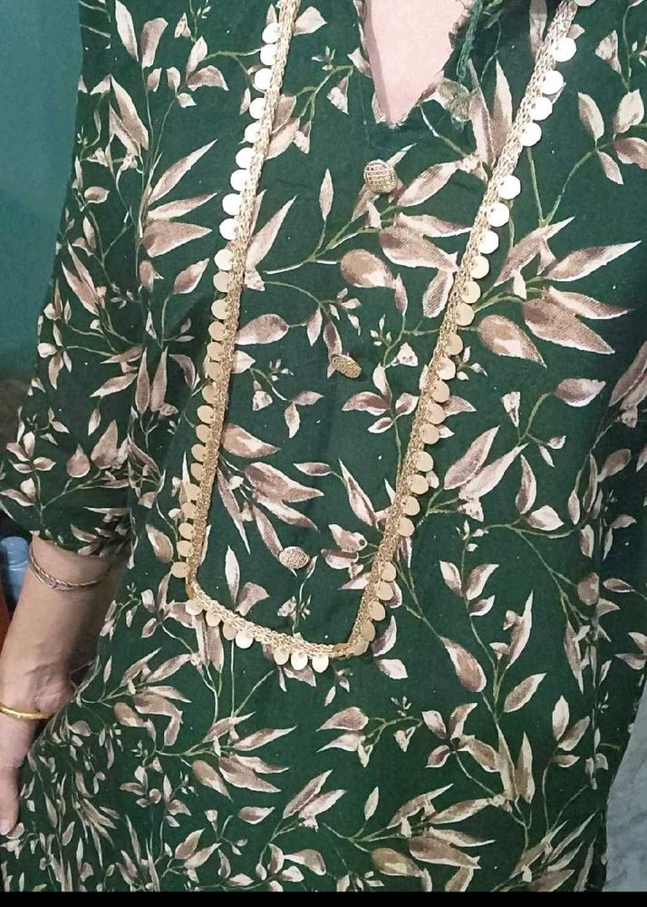 Beautiful Leaf Print Kurta set