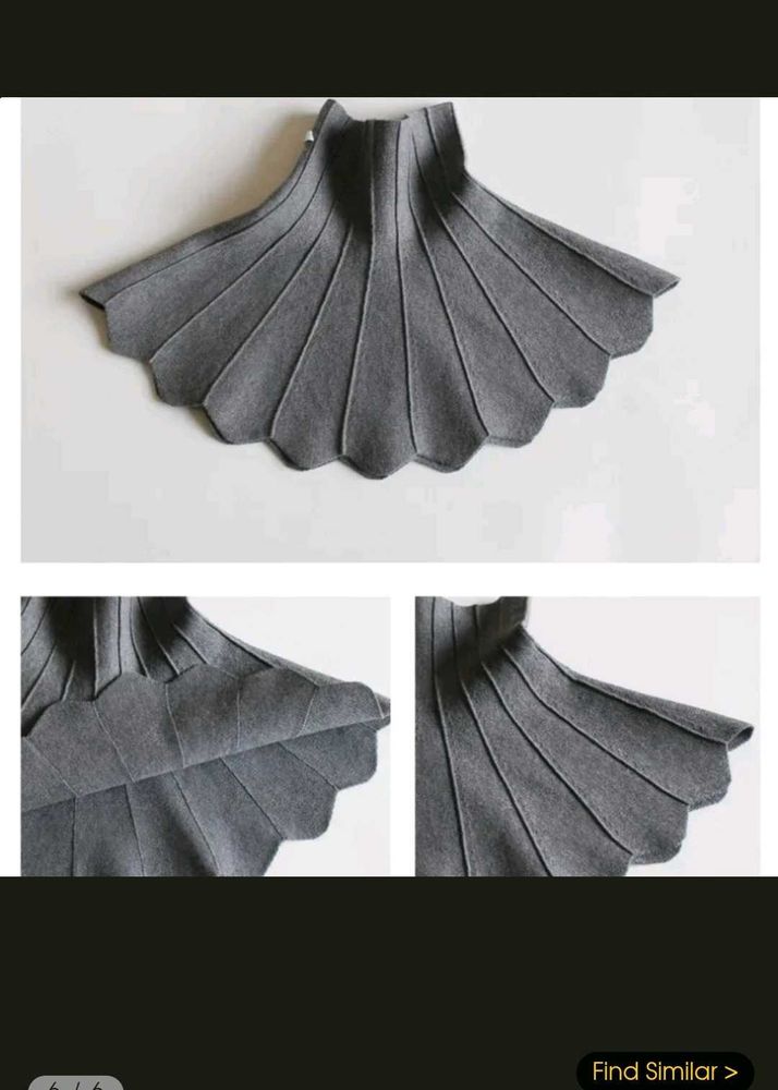 Grey Pleated Skater Skirt