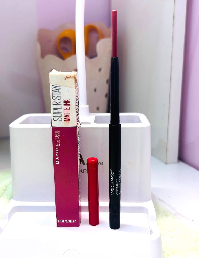 Maybelline Super Stay Lipstick &amp; Wet N Wild Liner