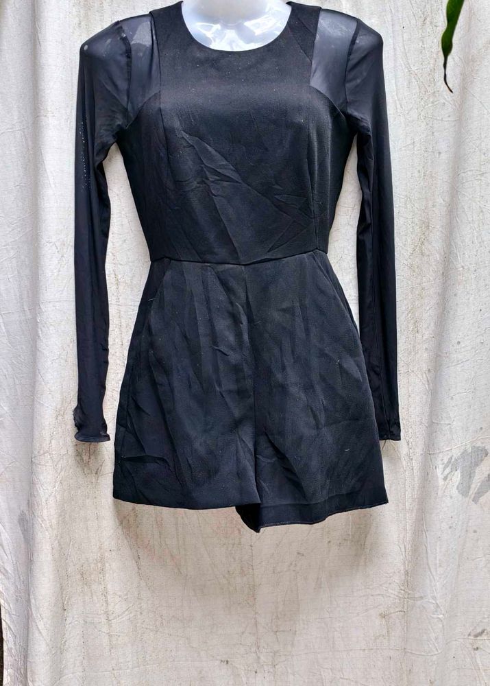 18296. Black Romper Dress