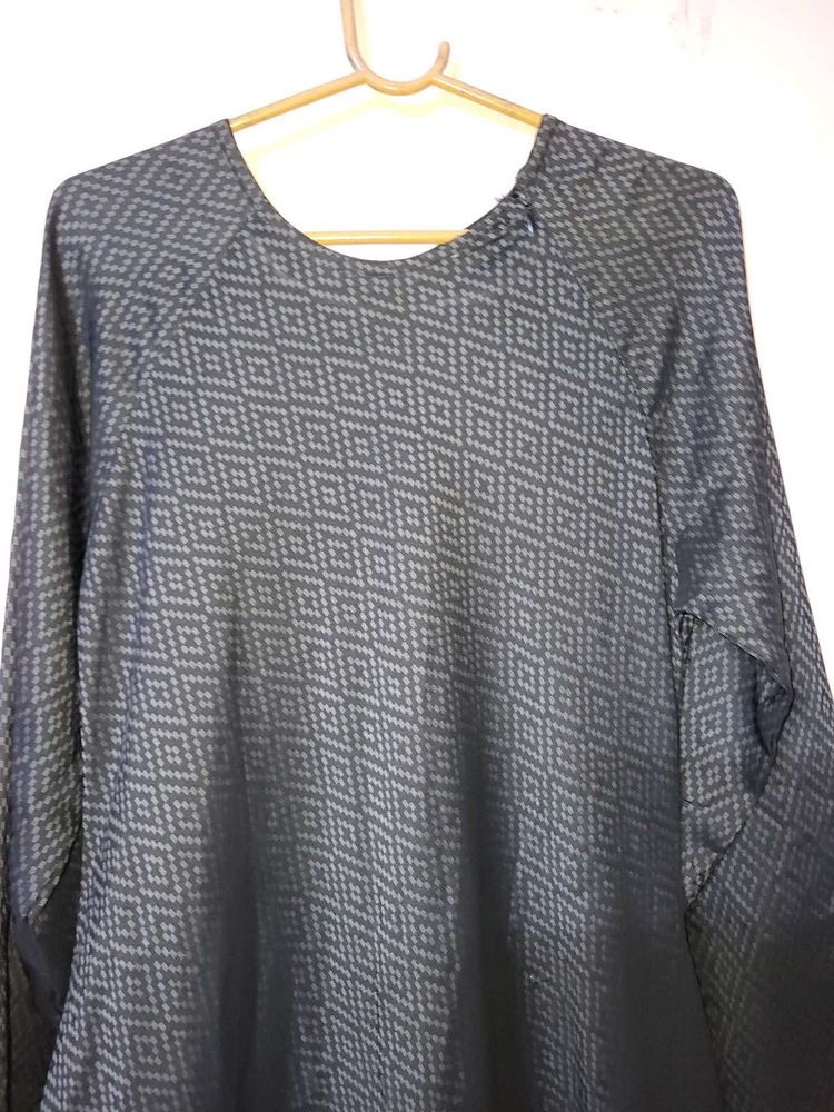 Stylish Geometric Print Pattern Satin Abaya