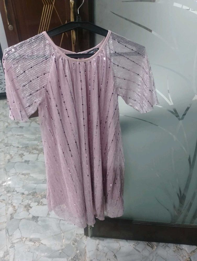 Sparkly Pink Short Sleeve dress