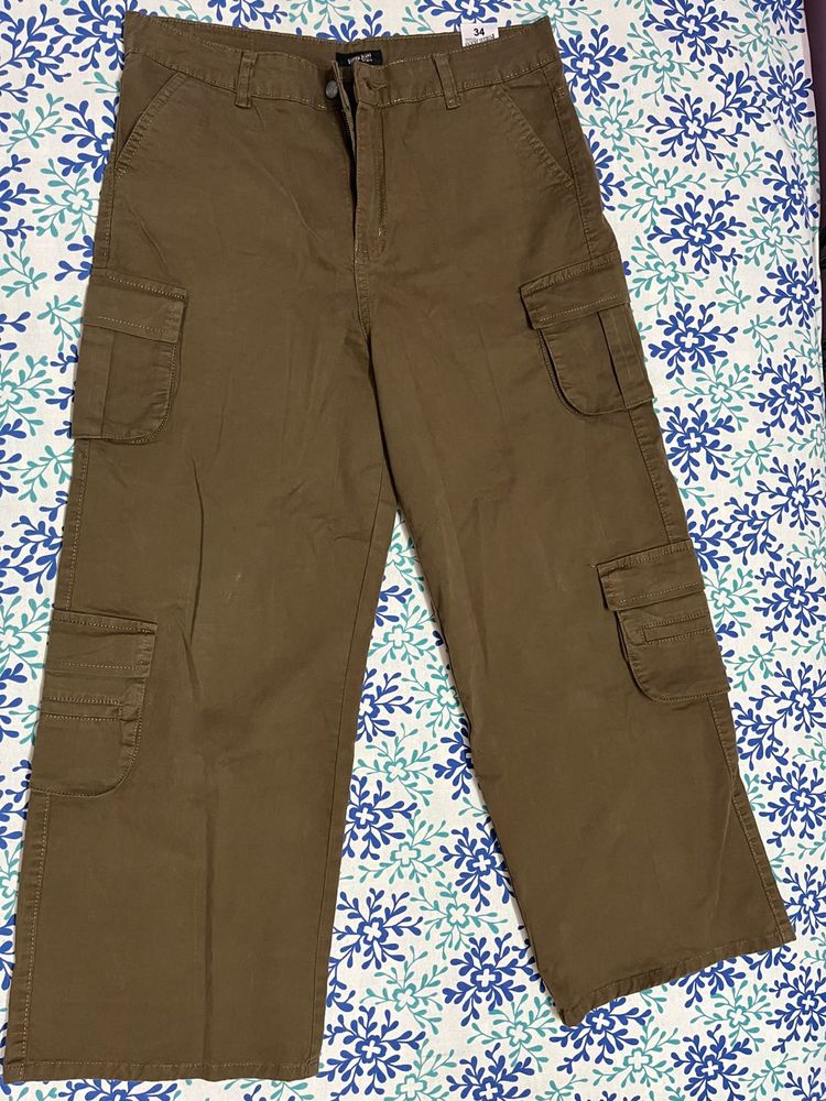 Girls Stylish Brown Cargo Pants
