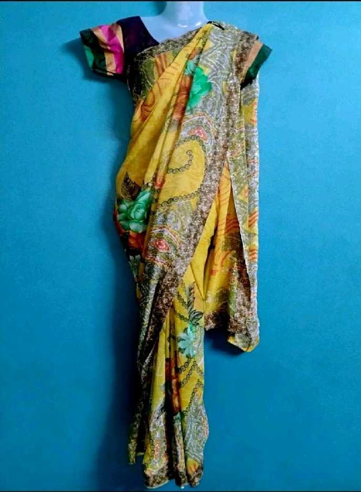 yellow colour saree