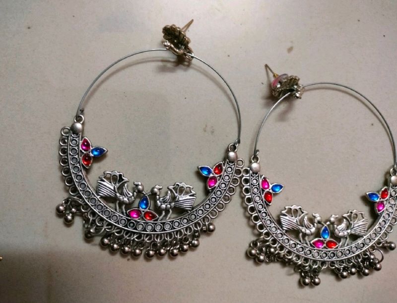 Light Weight Oxidised Chandbali